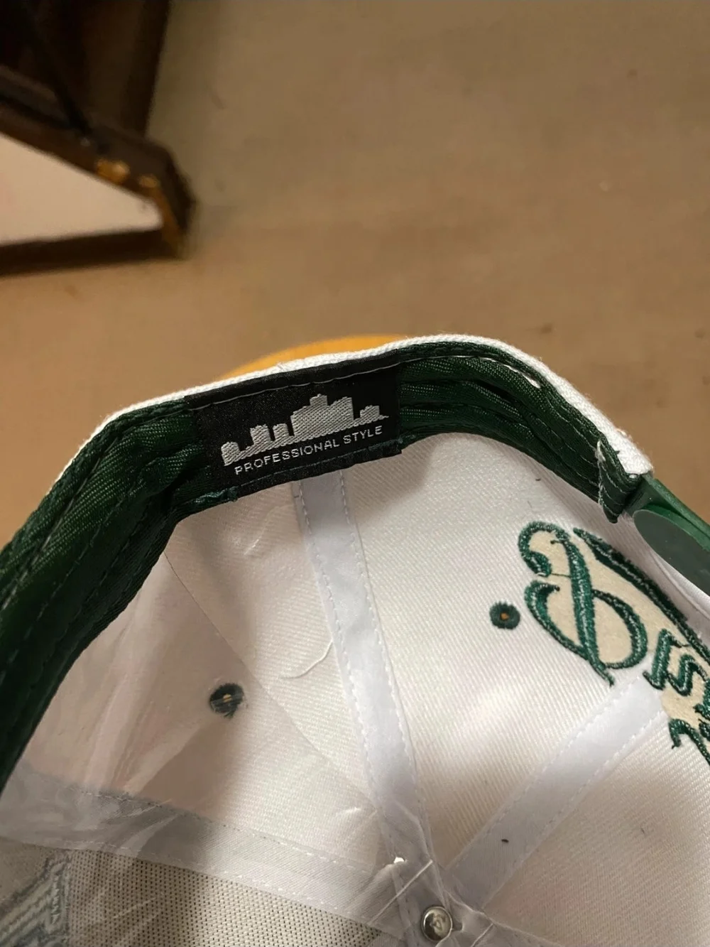 Philly Graphic Snapback Hat in White and Dark Green